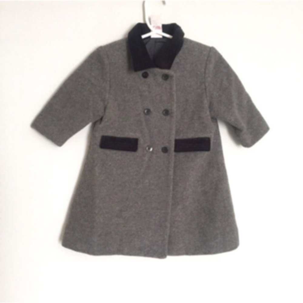 Black Velvet + Grey Wool Peacoat